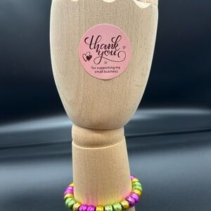 Multicolored pony bead bracelet